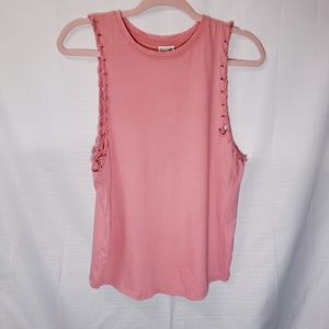 Pink muscle tank juniors small